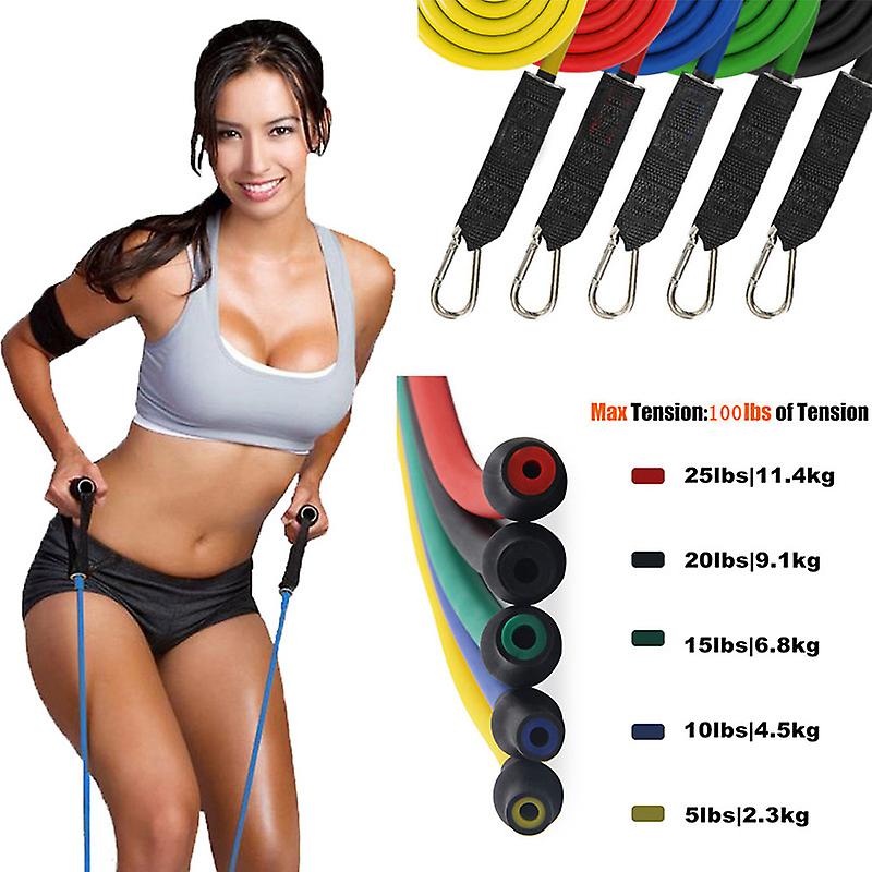 11pcs Set Resistance Bands Workout Exercise Yoga Fitness Training