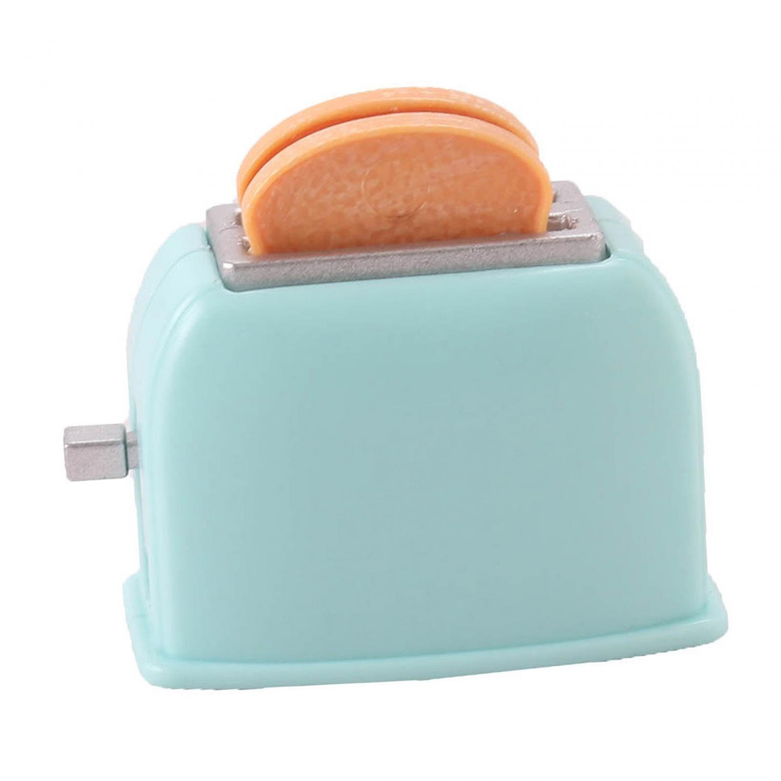 Dollhouse Bread Toaster Miniature Breakfast Bread Toaster For 1/6 1/12 Cafes Blue