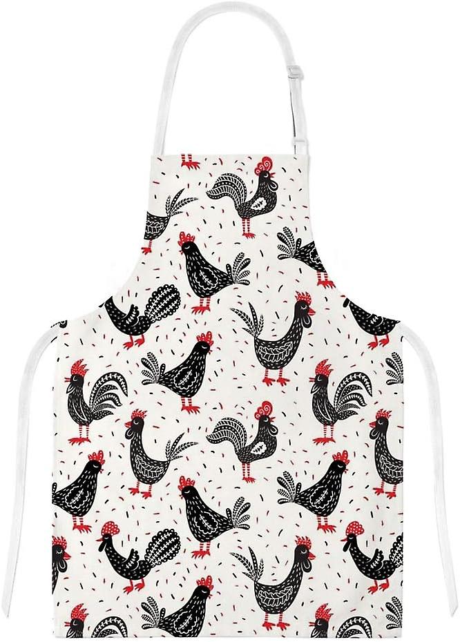 Insulation Kitchen Oven Mitts Potholder Apron 3pcs Set Roosters Non Slip Heat Resistant Gloves For Baking Cooking Bbq