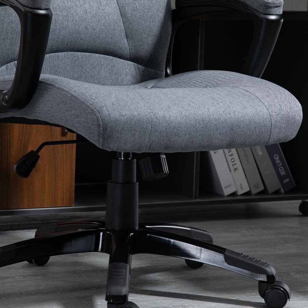 Vinsetto Modern Grey Fabric Computer Chair with Back Support Adjustable Height 921-240