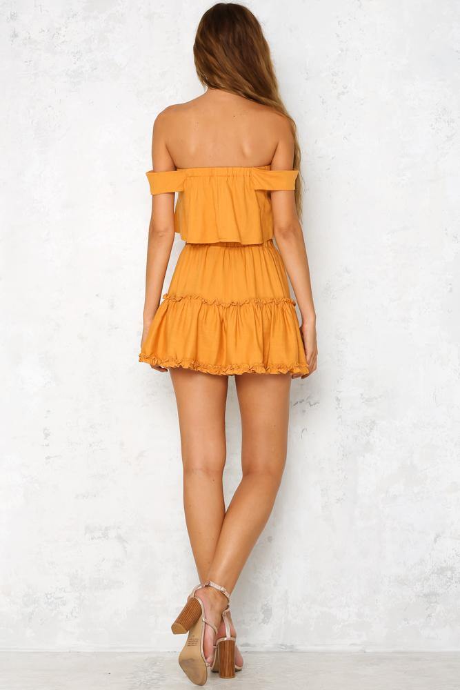 Lola Lips Skirt Mustard