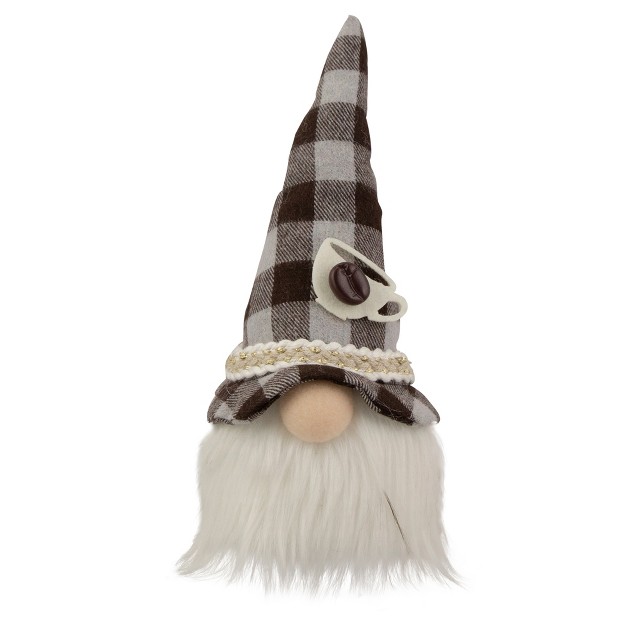 Brown And Gray Gingham Pattern Coffee Gnome