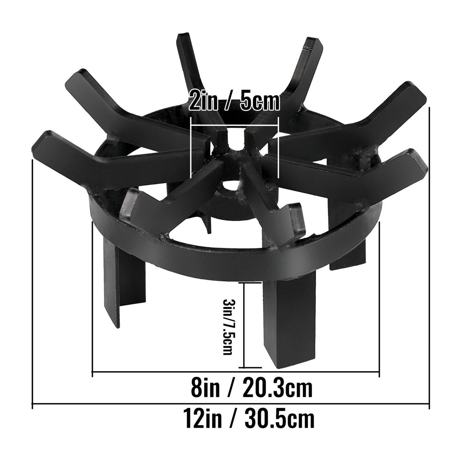 VEVOR Wheel Firewood Grate 12-inch Diameter Fire Pit Log Grate with 4-inch High Log Bed Fire Pit Grate Round， Steel 3/4-inch Thick Spokes Fire Grate Wheels for Outdoor Campfire