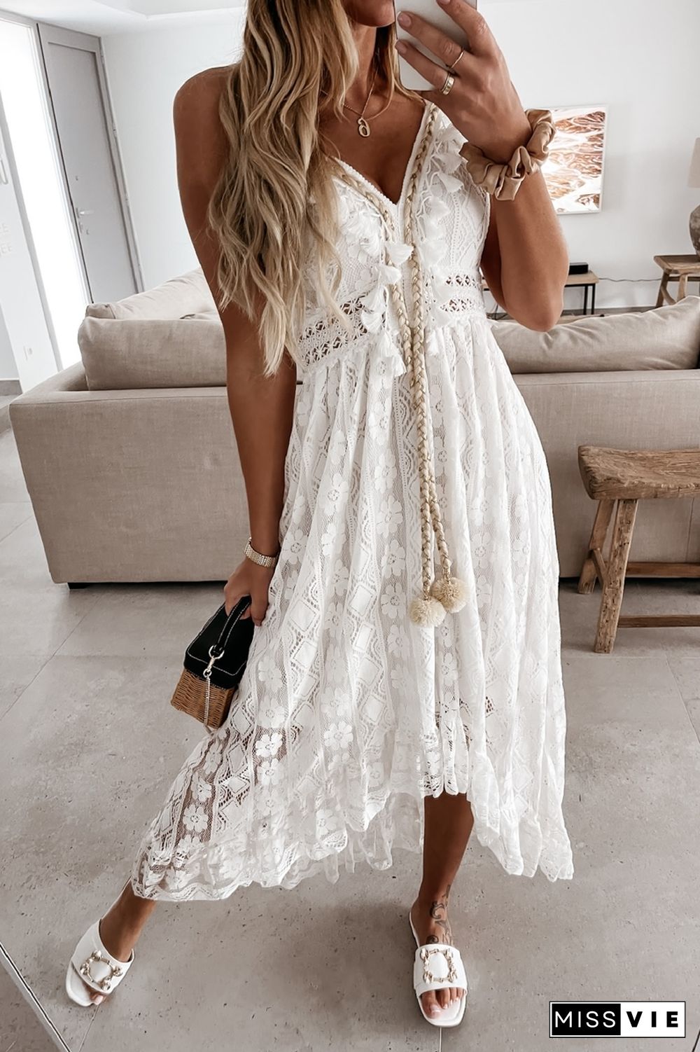 KarliDress Lace Sling Swing Maxi Dress P12604