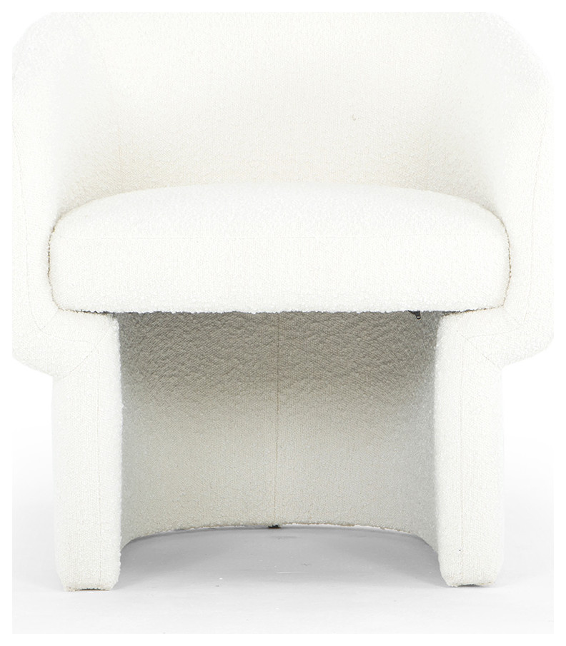 Giverny Accent Chair White Bouclé   Midcentury   Armchairs And Accent Chairs   by Rustic Home Furniture Deco  Houzz