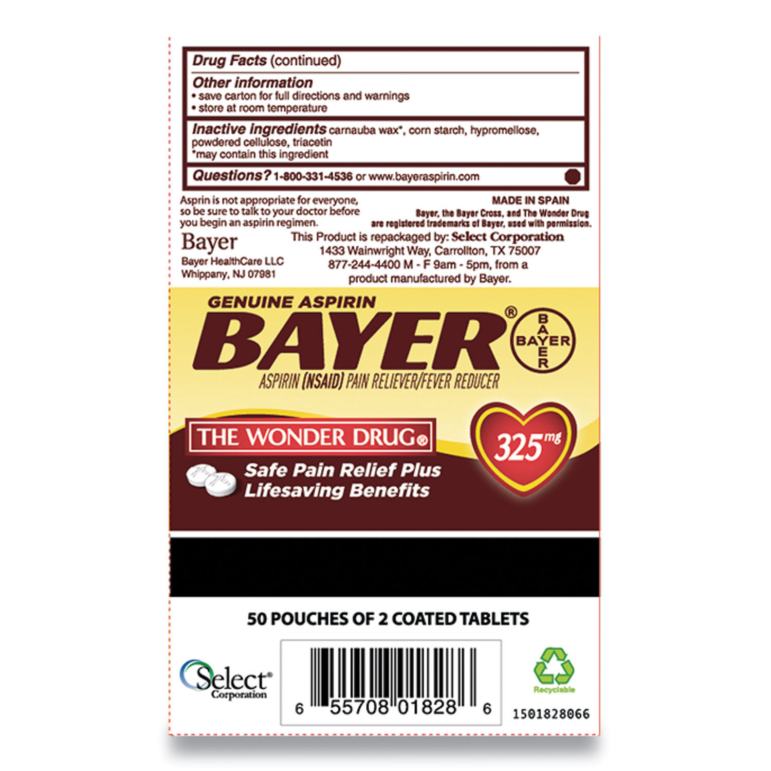 Aspirin Tablets by Bayerandreg; PFYBXBG50