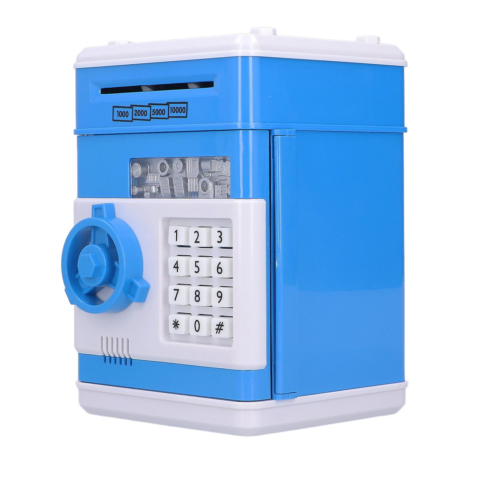 Electronic Money Saving Box Atm Password Cash Money Bank Security Lock Box For Children Kidblue