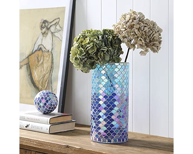 X 12 quot Mosaic Mirror Flower Vase