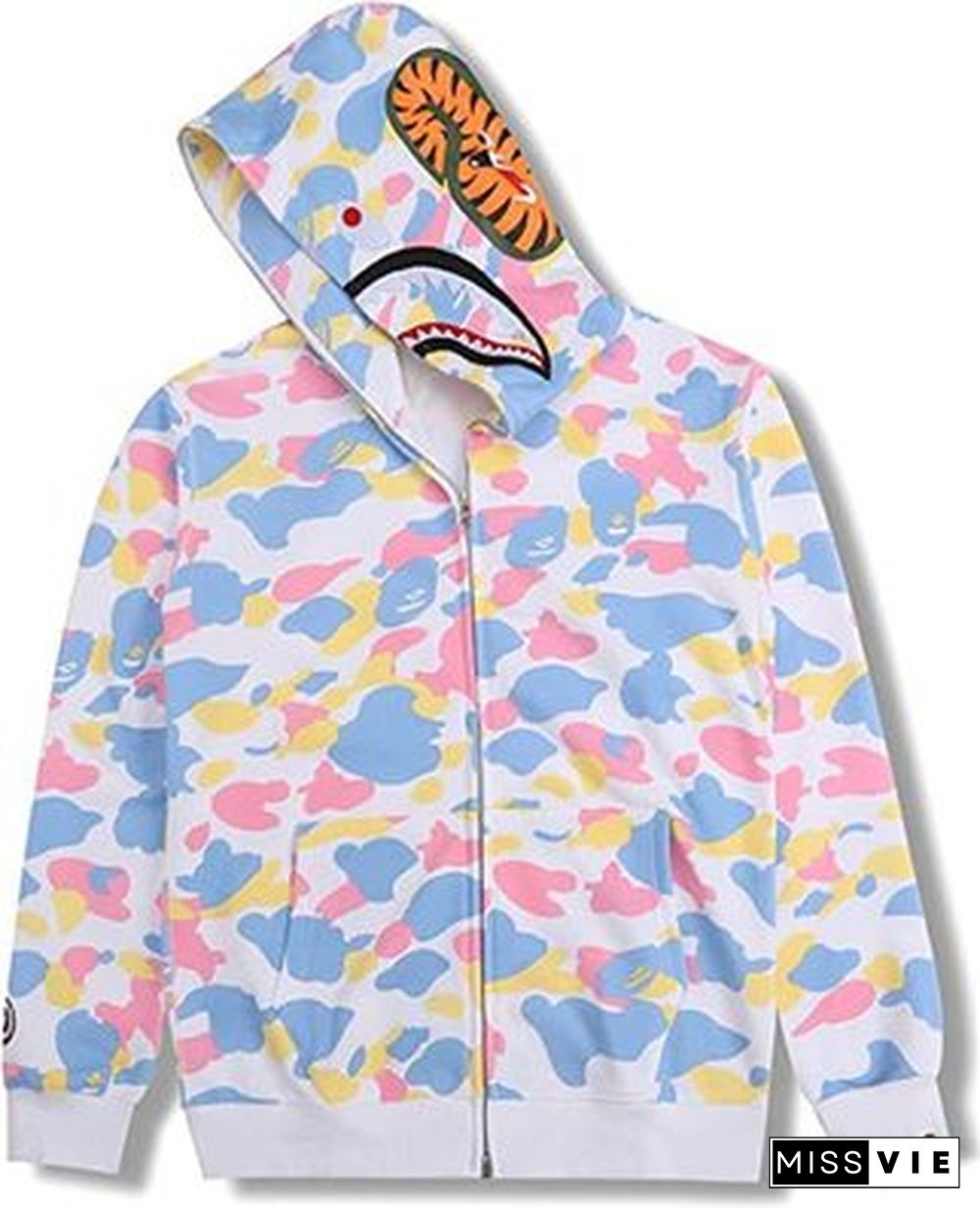 Fashion Shark Head Print Sweatshirt Hooded Jacket