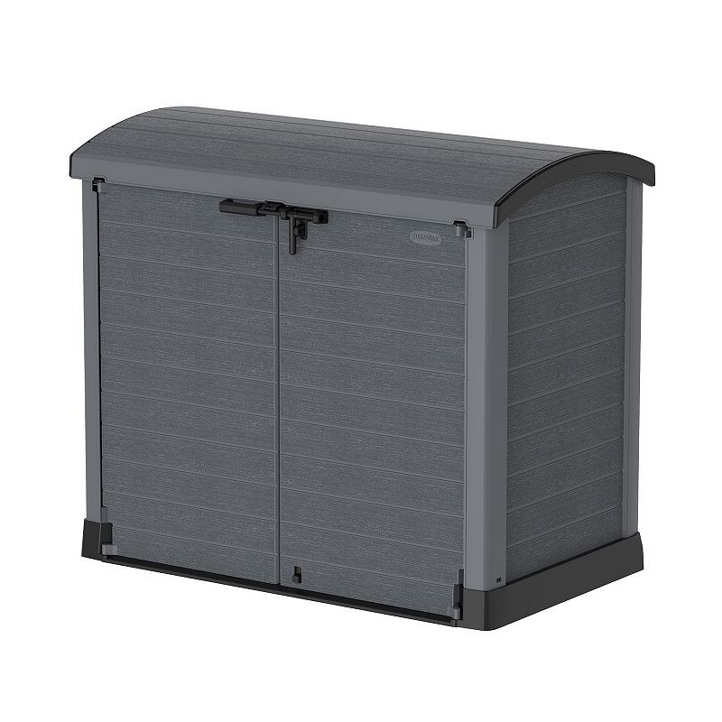 Duramax Cedargrain Storeaway 1200l Outdoor Deck and Garden Storage Box， Charcoal