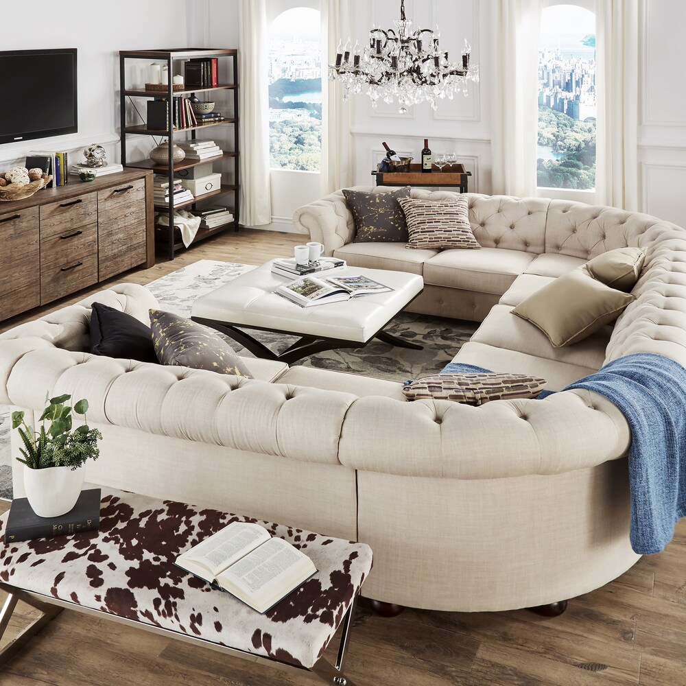 Knightsbridge Chesterfield U shaped Sectional by iNSPIRE Q Artisan