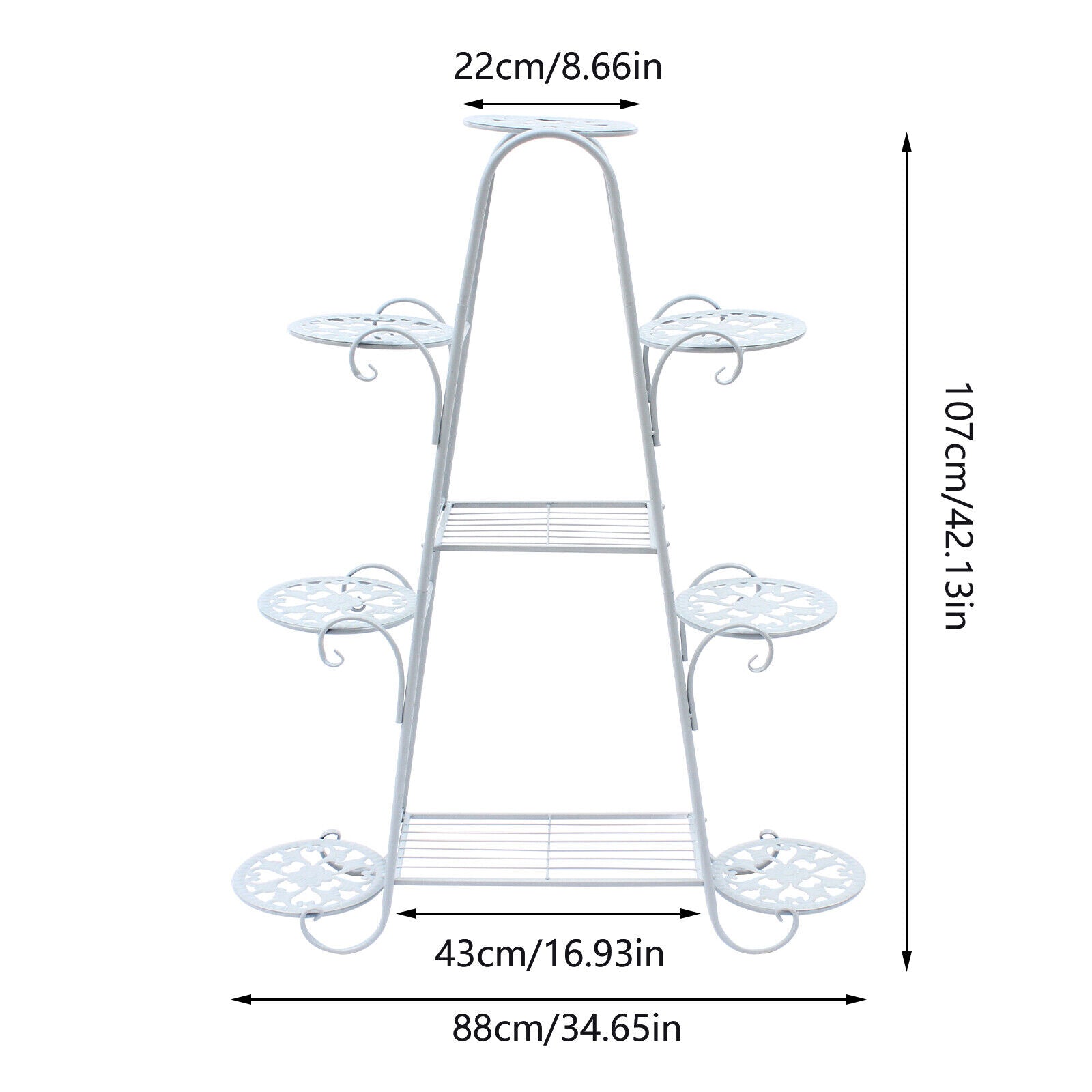 9 Tier Metal Plant Flower Pot Display Stand Floor Style Holder Home Organizer Metal Disk Flower Rack Garden Flower Holder Flower Pot Rack Decor Multi-layer Metal Flower Rack Pot Plant Stand