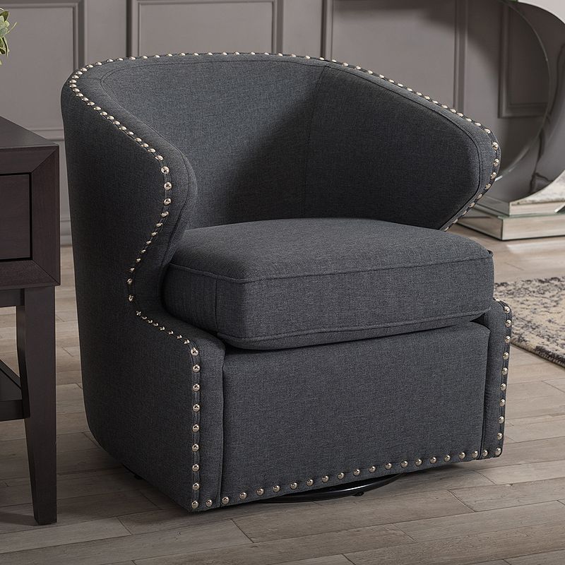 Baxton Studio Finley Swivel Tub Accent Chair