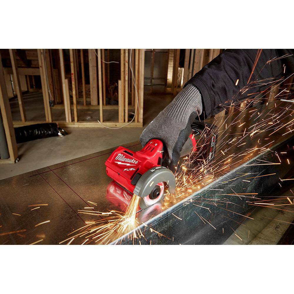 MW M18 FUEL Brushless Cordless 2 Gal. Electric Compact Quiet Air Compressor wM12 FUEL Brushless Cordless 3 in. Cut Off Saw 2840-20-2522-20