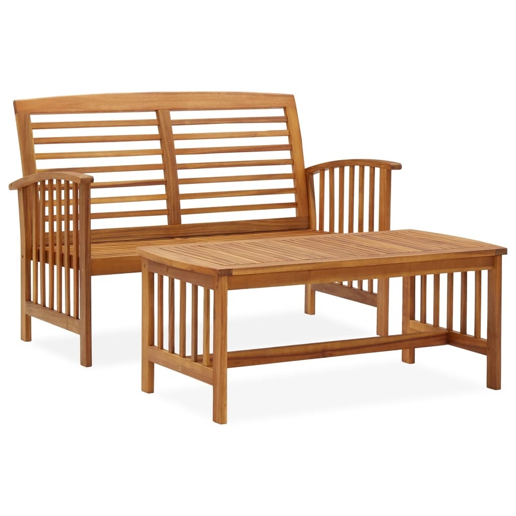 2 Piece Patio Lounge Set Solid Acacia Wood - Overstock - 37574061