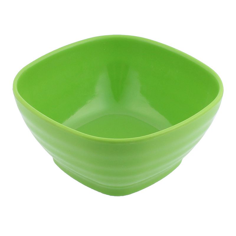 Plastic Square Shape Tableware Cereal Fruits Salad Dinner Bowl Green