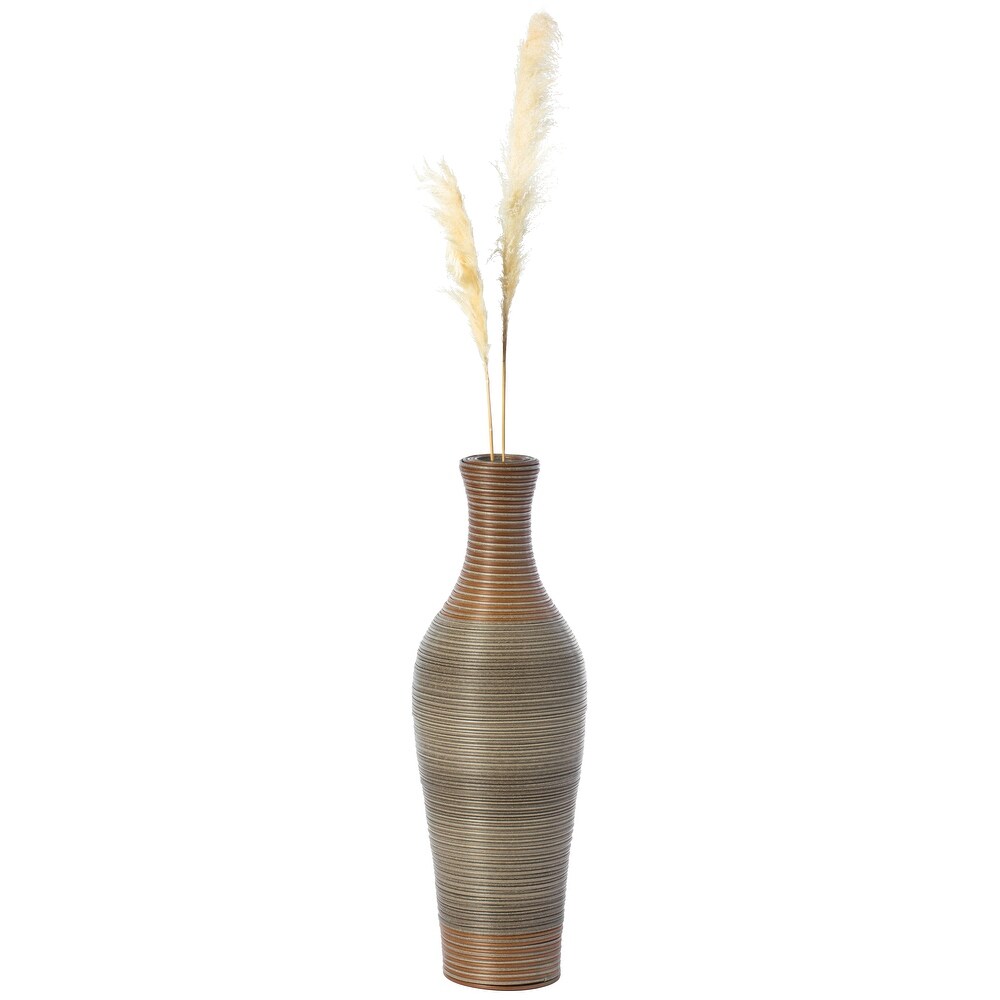 27 Inch Tall Decorative Artificial Rattan Tabletop Centerpiece Vase