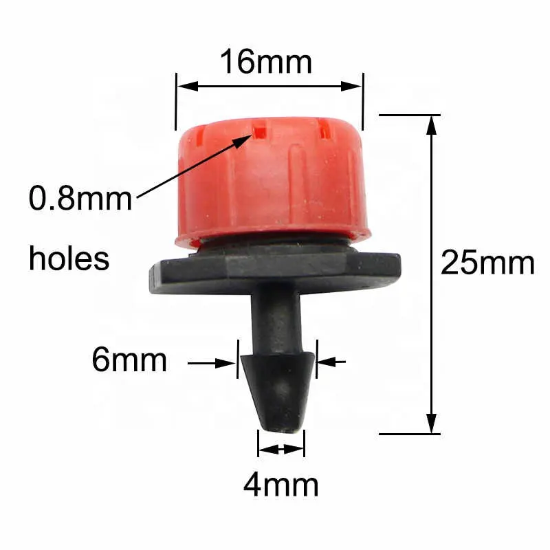 Adjustable Dripper Red Micro Drip Irrigation Watering Anti clogging Emitter Garden Supplies for 1/4 inch Hose