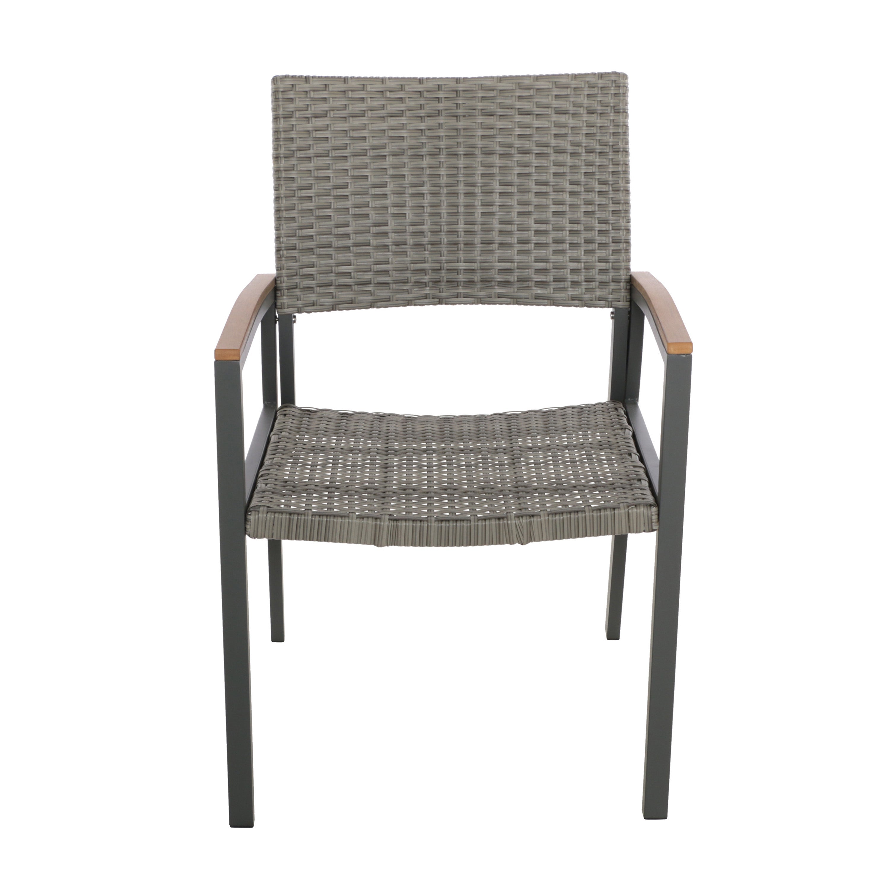 Emma Outdoor Wicker Dining Chair with Aluminum Frame (Set of 2)