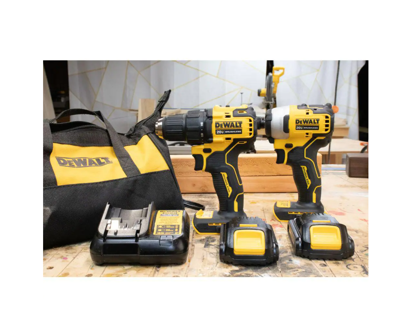 DEWALT DCK278C2 ATOMIC 20-Volt MAX Cordless Brushless Compact Drill/Impact Combo Kit (2-Tool) with (2) 1.3Ah Batteries， Charger and Bag