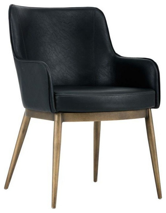 Amadi Dining Chair Vintage Black (Set of 2)   Midcentury   Dining Chairs   by Virgil Stanis Design  Houzz