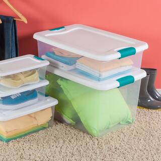 Sterilite 32 qt. Clear Plastic Stackable Storage Box Container (6-Pack) 6 x 14968006