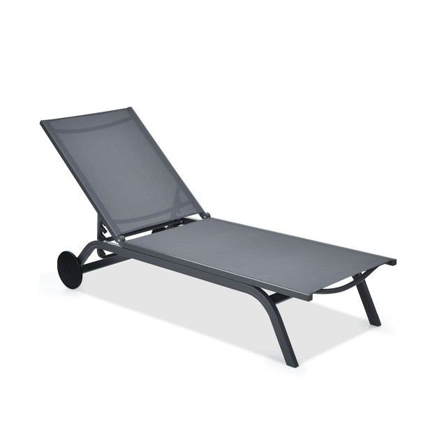 Tangkula Outdoor Aluminum Chaise Lounge Recliner Chair With Adjustable Backrest