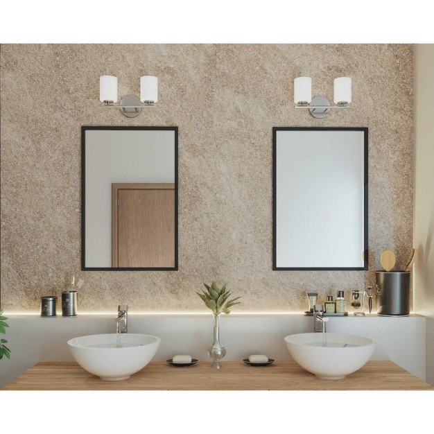 Progress Lighting Replay Collection 2 light Bath Vanity Polished Nickel Shade Included