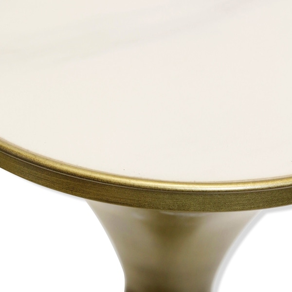 Spun Gold - Drinking Table With White Marble Top