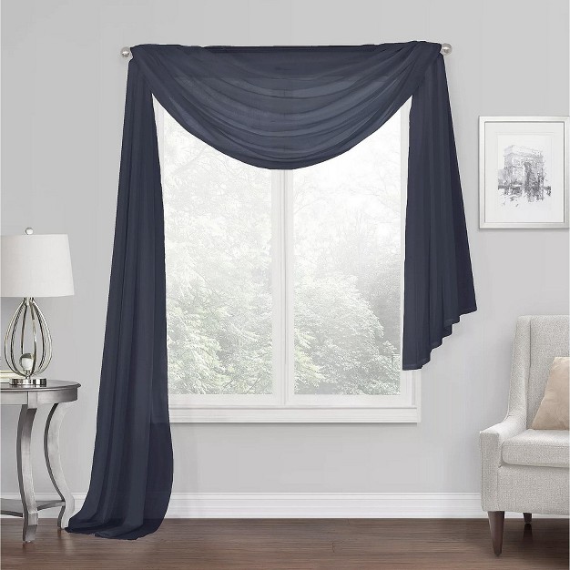 Kate Aurora Elegant Sheer Voile Window Scarf Valance