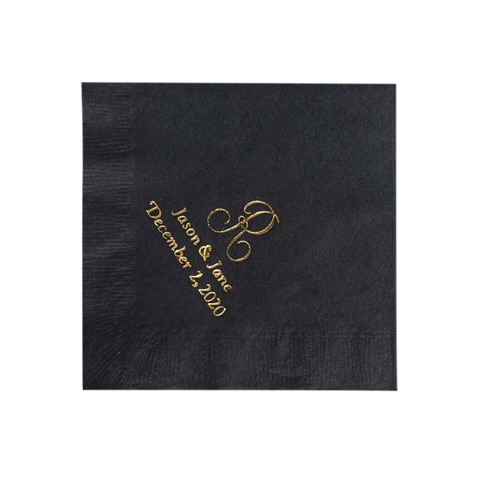 100 Pack Personalized Monogram Paper Cocktail Napkins, Custom Wedding Favors