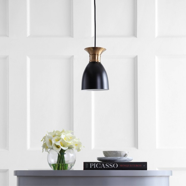 Metal Edison Pendant includes Energy Efficient Light Bulb Black Jonathan Y