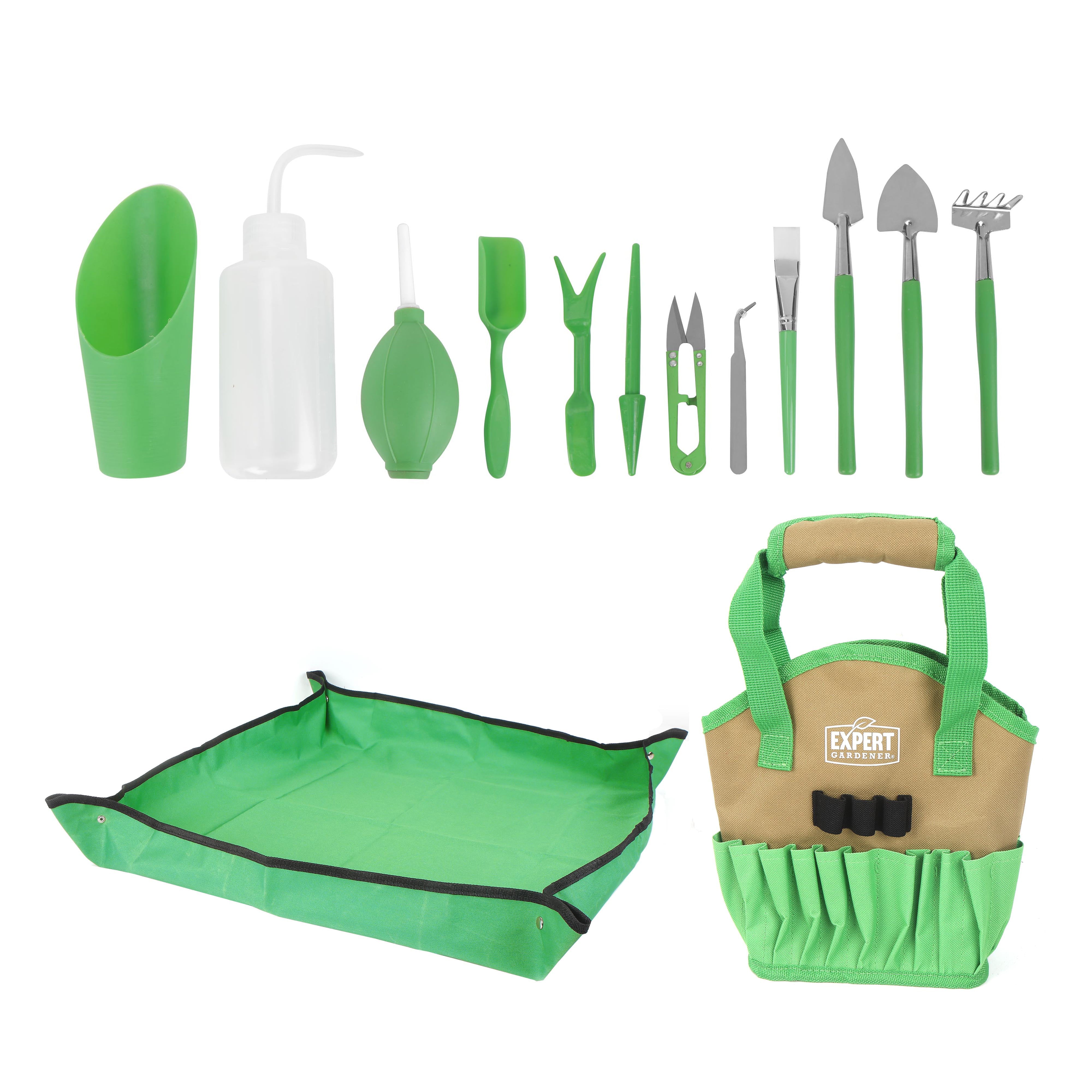 Expert Gardener Indoor Stainless Steel Gardening Tool Set, 14 Pieces