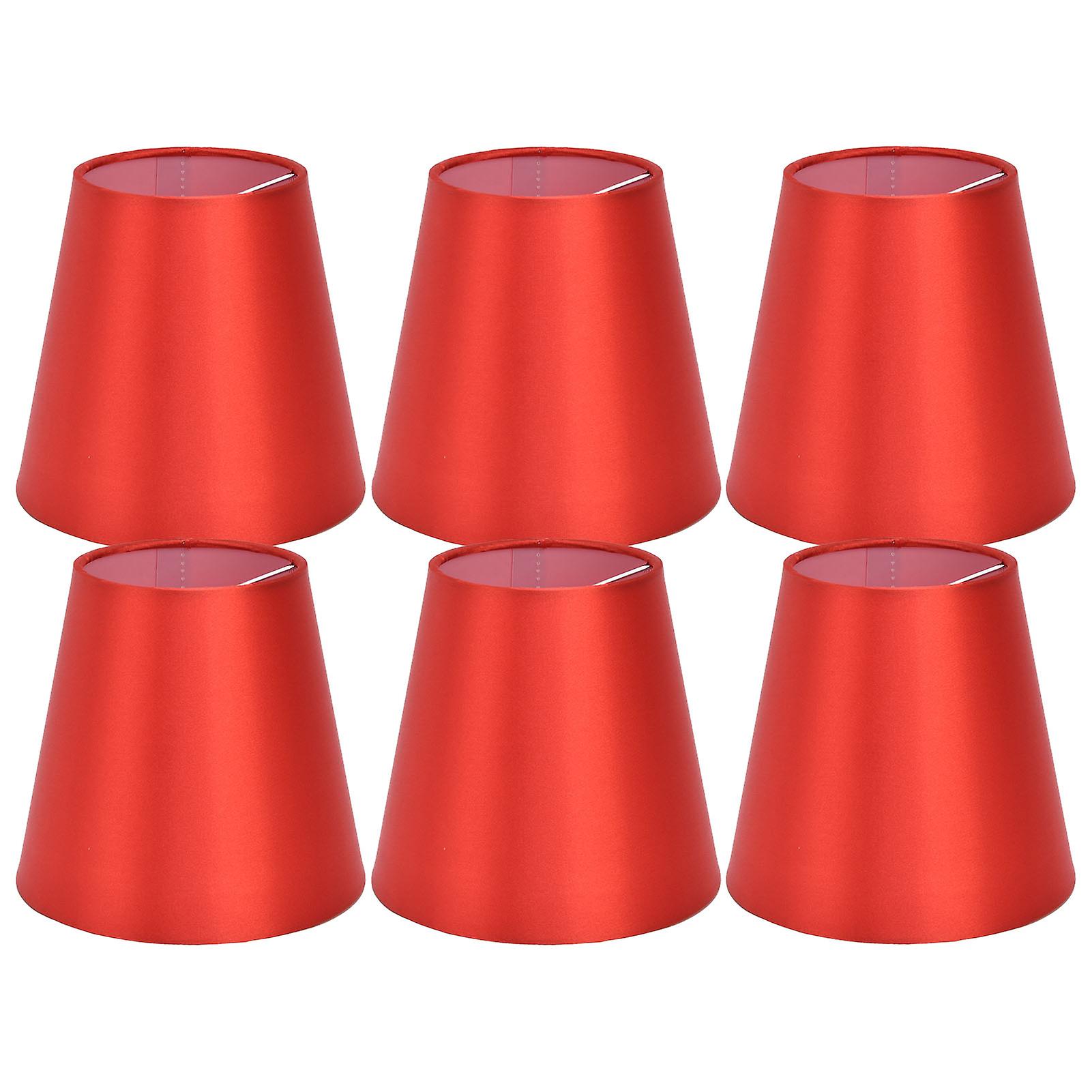 6pcs E14 Lamp Shade Fabric Lampshade Table Lamp Ceiling Lamp Shade For Bedroom Living Roombright Red Px150