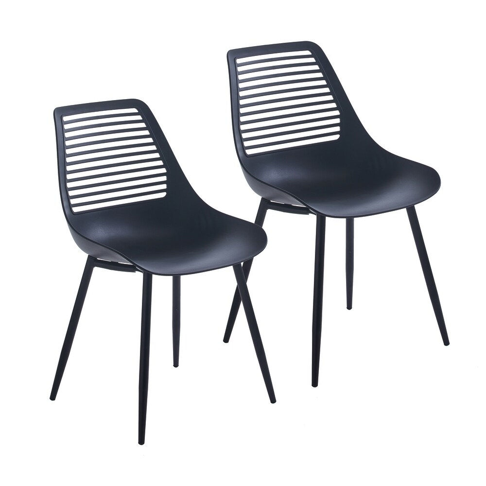 Porthos Home Ebrill Dining Chairs Set of 2  Plastic Shell  Iron Legs