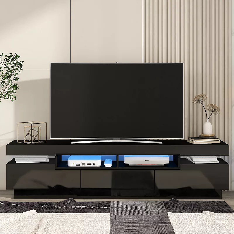 Merax TV Stand with 4 Open Shelves