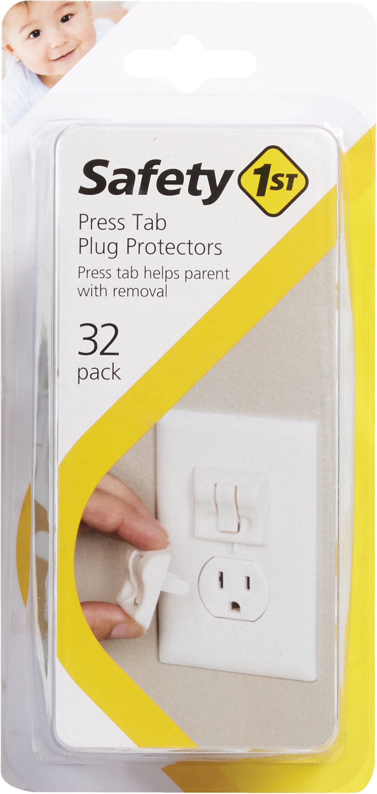 Safety 1st Press Tab Safety Outlet Plug White