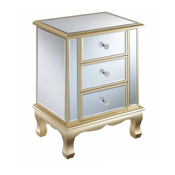 Silver Orchid Talmadge 3-Drawer Mirrored End Table