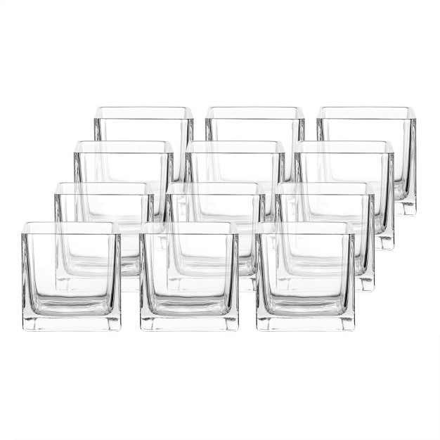 Square Clear Glass Vase 4 Pack