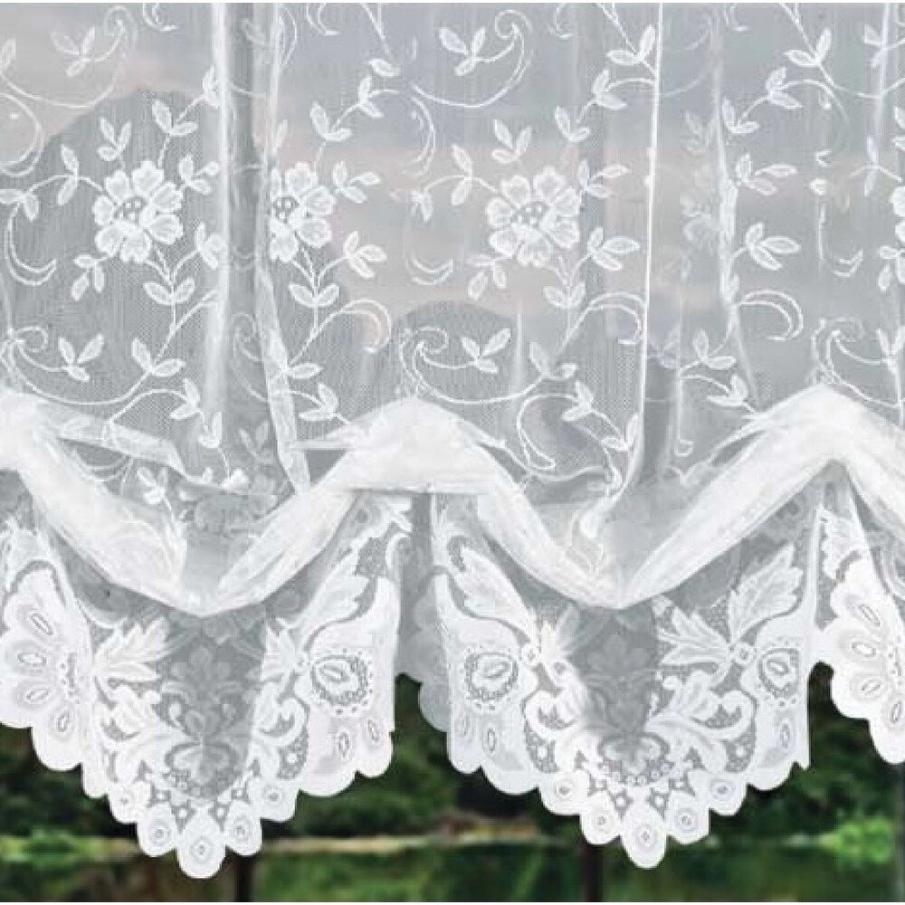 Grace Shabby Chic Floral Lace Ballon Tie Up Window Curtain