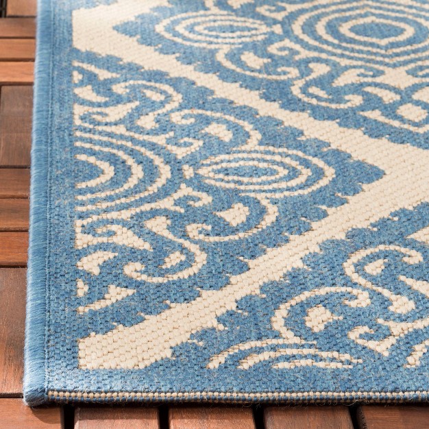 Safavieh 3 x27 x5 x27 Noreen Outdoor Rug Cream blue