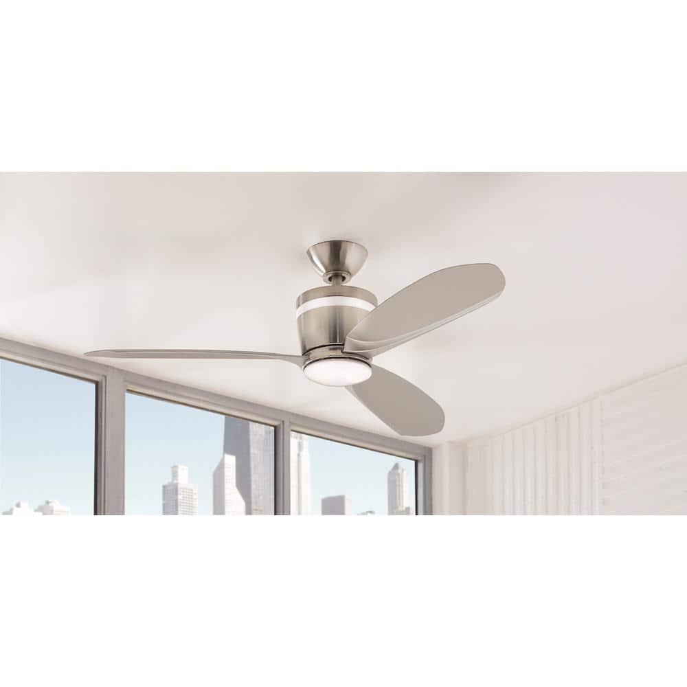 Home Decorators Collection Federigo 48 in Integrated LED Indoor Nickel Ceiling Fan with Light Kit and Remote Control