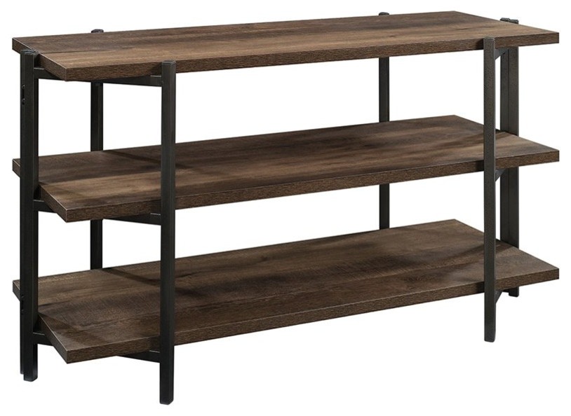 Sauder North Avenue Engineered Wood TV Stand in Smoked Oak Finish   Industrial   Console Tables   by Buildcom  Houzz