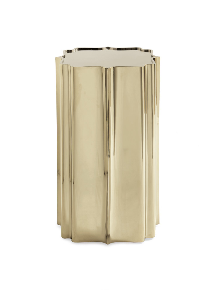 Good As Gold  Gold Scalloped Side Table   Contemporary   Side Tables And End Tables   by Caracole  Houzz