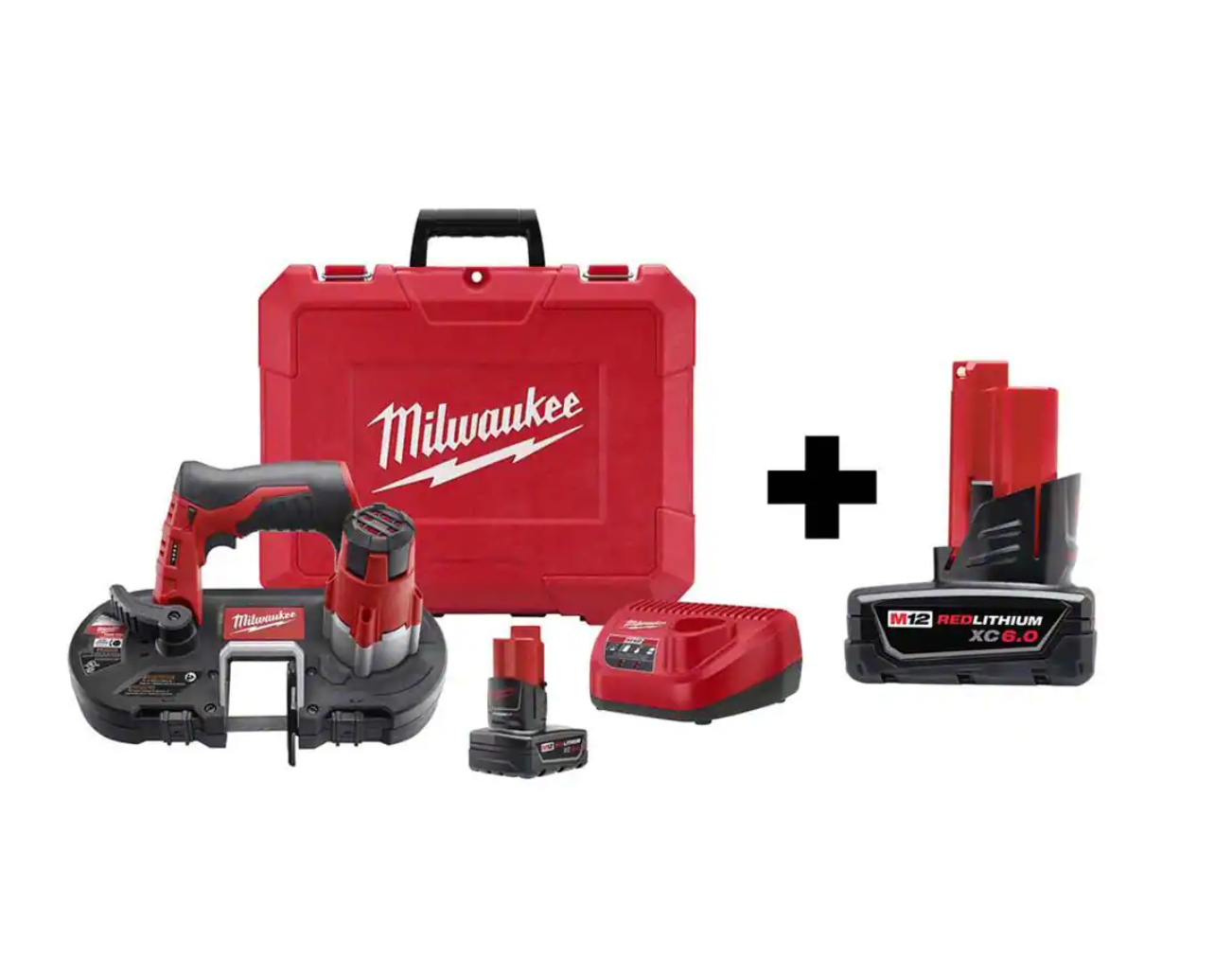 Milwaukee 2429-21XC-48-11-2460 M12 12-Volt Lithium-Ion Cordless Sub-Compact Band Saw XC Kit W/ 6.0Ah Battery