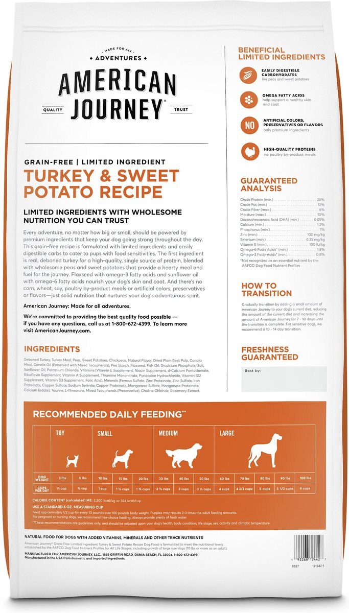 American Journey Limited Ingredient Turkey and Sweet Potato Recipe Grain-Free Dry Dog Food