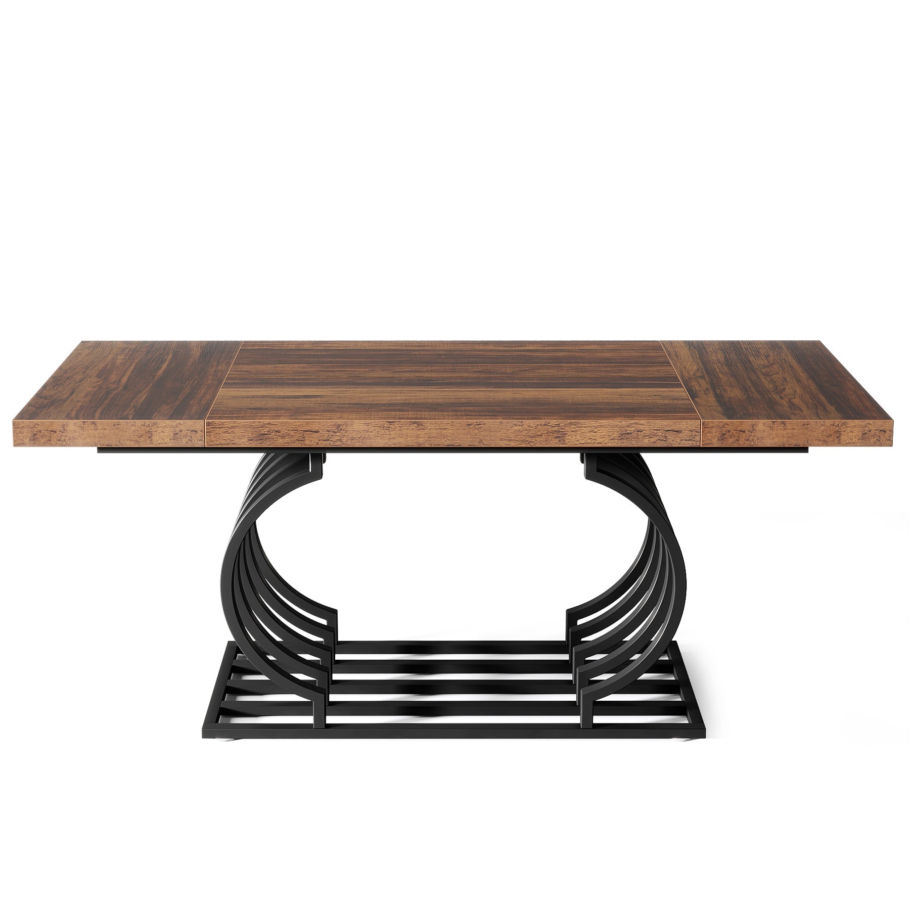 Faux Marble Dining Table, Wood Kitchen Table with Geometric Frame