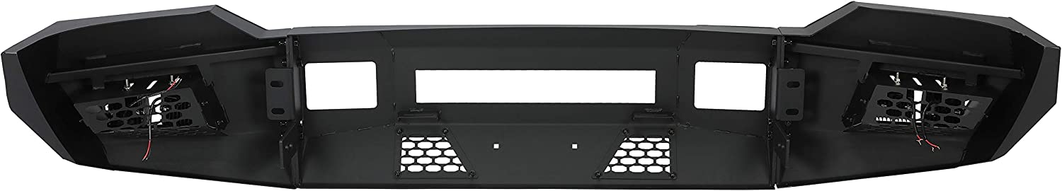 HECASA 3-Piece Modular Front Bumper for 2011-2016 Ford F250 F350 2/4WD Super Duty w/ LED Lights