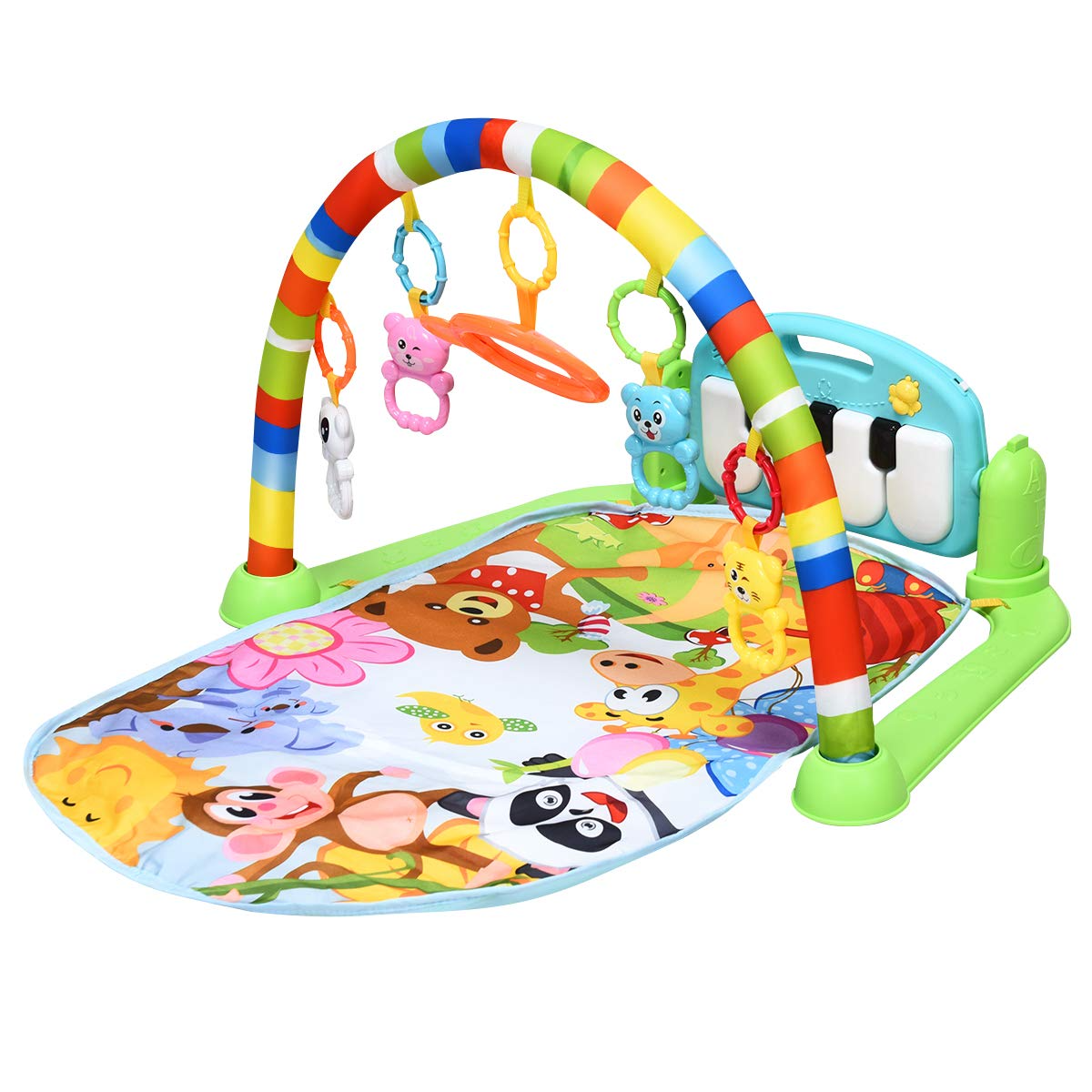 Baby Play Mat, Kick and Play Gym with Detachable Piano