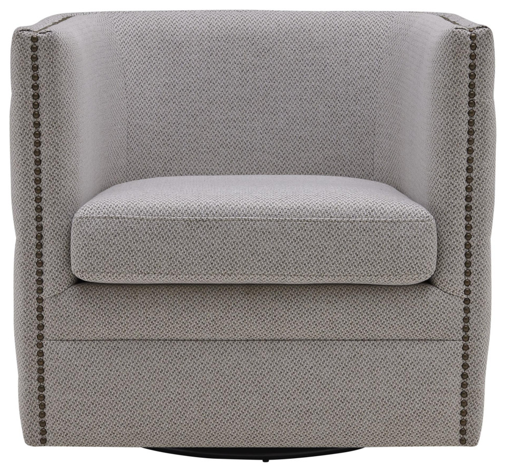 Camari Fabric Swivel Tufted Chair  Cardiff Gray   Transitional   Armchairs And Accent Chairs   by Virgil Stanis Design  Houzz